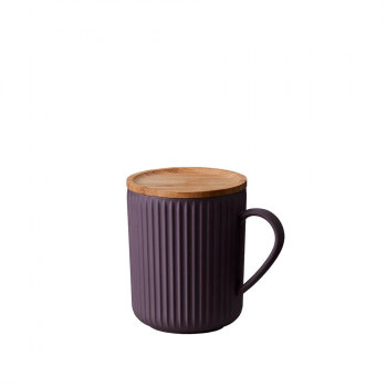 Nature Tasse mit Bambusuntersetzer - Pflaume