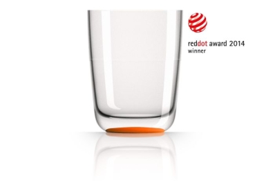 Wasserglas groß, orange