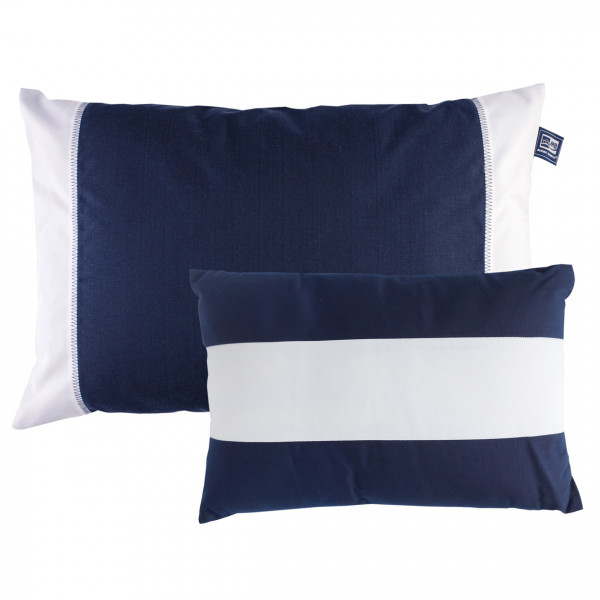 Kissen-Set   Navy-Weiß