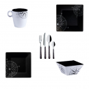 Blach&White 24-teilige Geschirrset + Besteck